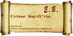 Eichner Boglárka névjegykártya